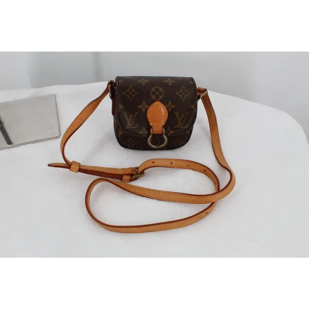 LOUIS VUITTON Mini Saint-Cloud Bebe RARE Shoulder Bag Leather Brown Authentic